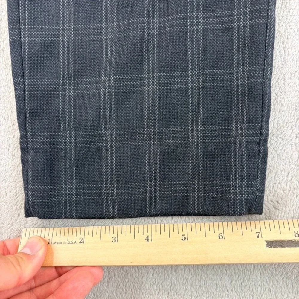 Banana Republic Slim Fit Trouser Pants in Black Plaid Wool Men 31x32 Fits 32x30